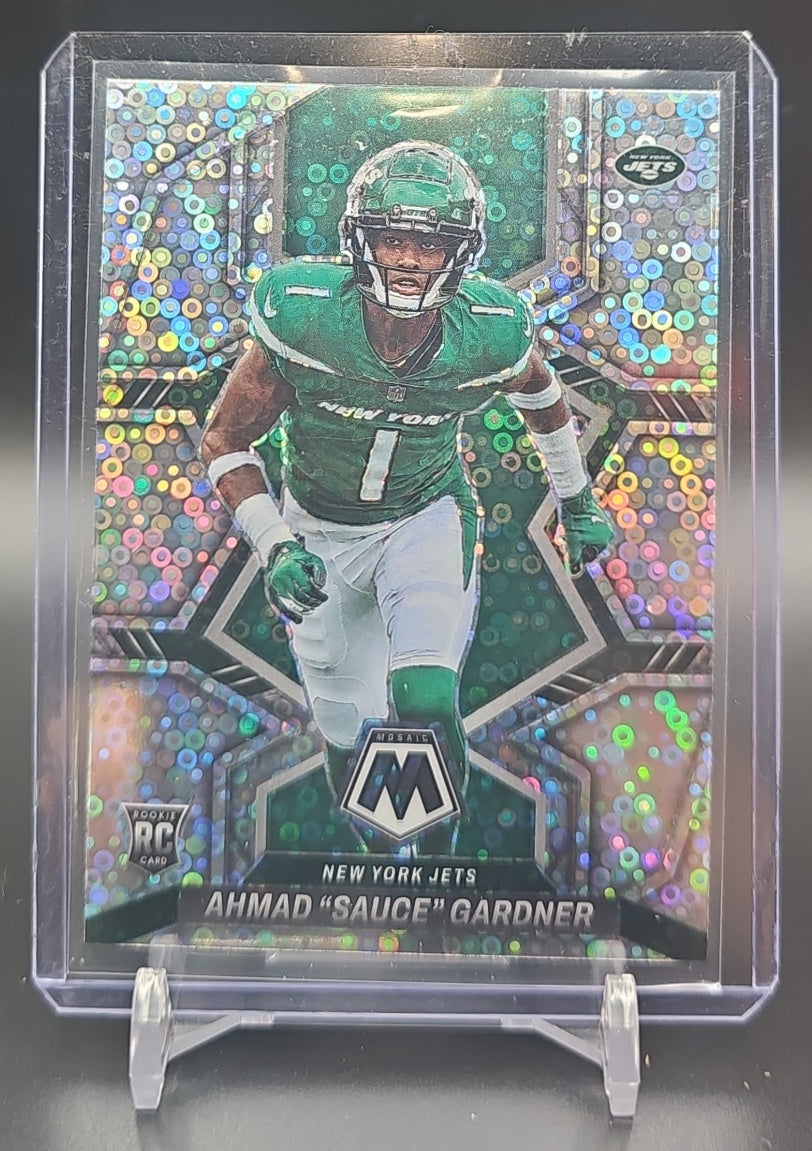 2022 Panini Prizm Ahmad "Sauce" Gardner #341 White Sparkle RC Jets image 0