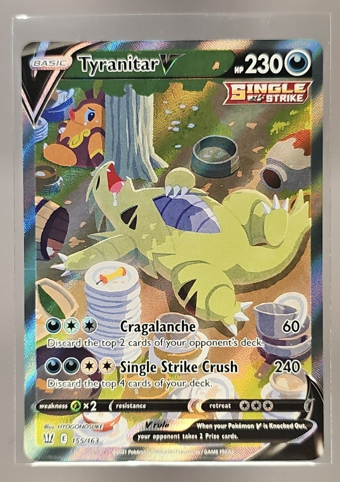2021 Pokemon Sword & Shield Battle Styles Tyranitar V #155/163 image 0