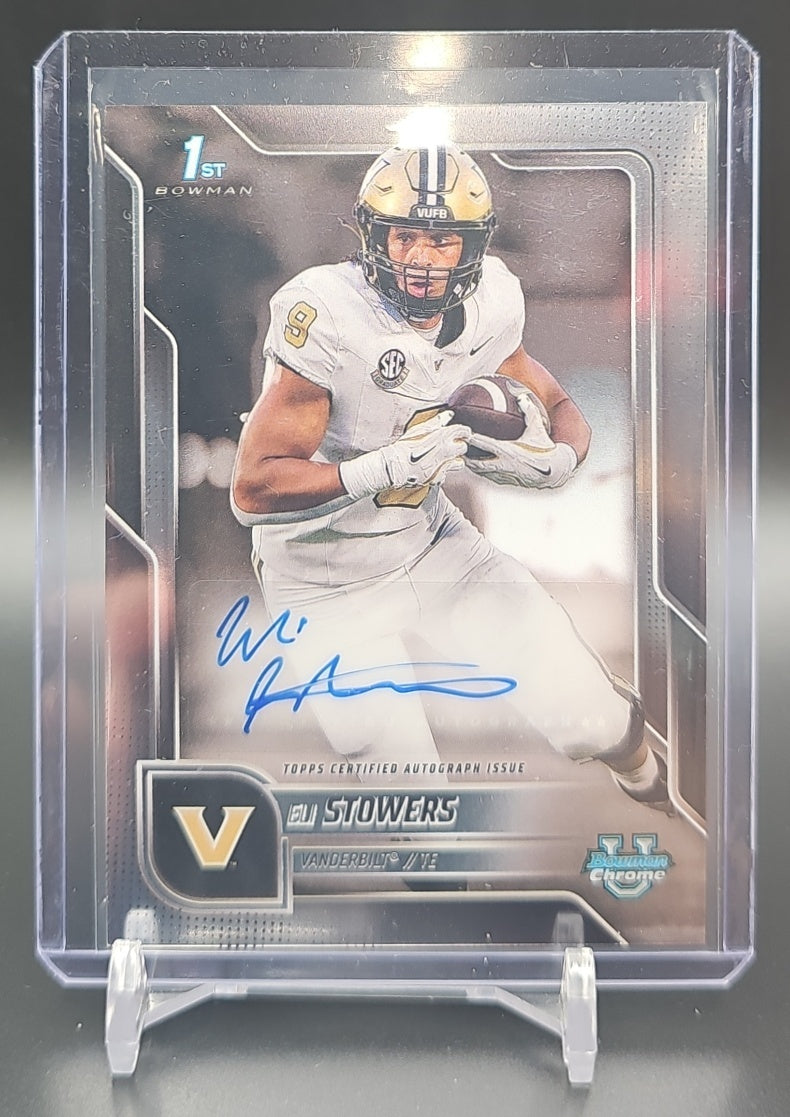 2025 Bowman Chrome University Eli Stowers #BCA-EST Prospect Auto Commodores image 0