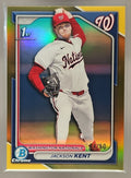 2024 Bowman Draft Jackson Kent #BDC-174 Chrome Gold Refractor /50 1st Prospect image 0