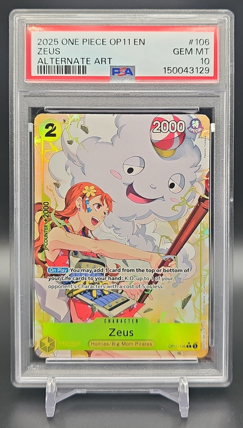 2025 One Piece OP11 EN Zeus Alt Art #106 PSA 10 PSA 10.0 image 0