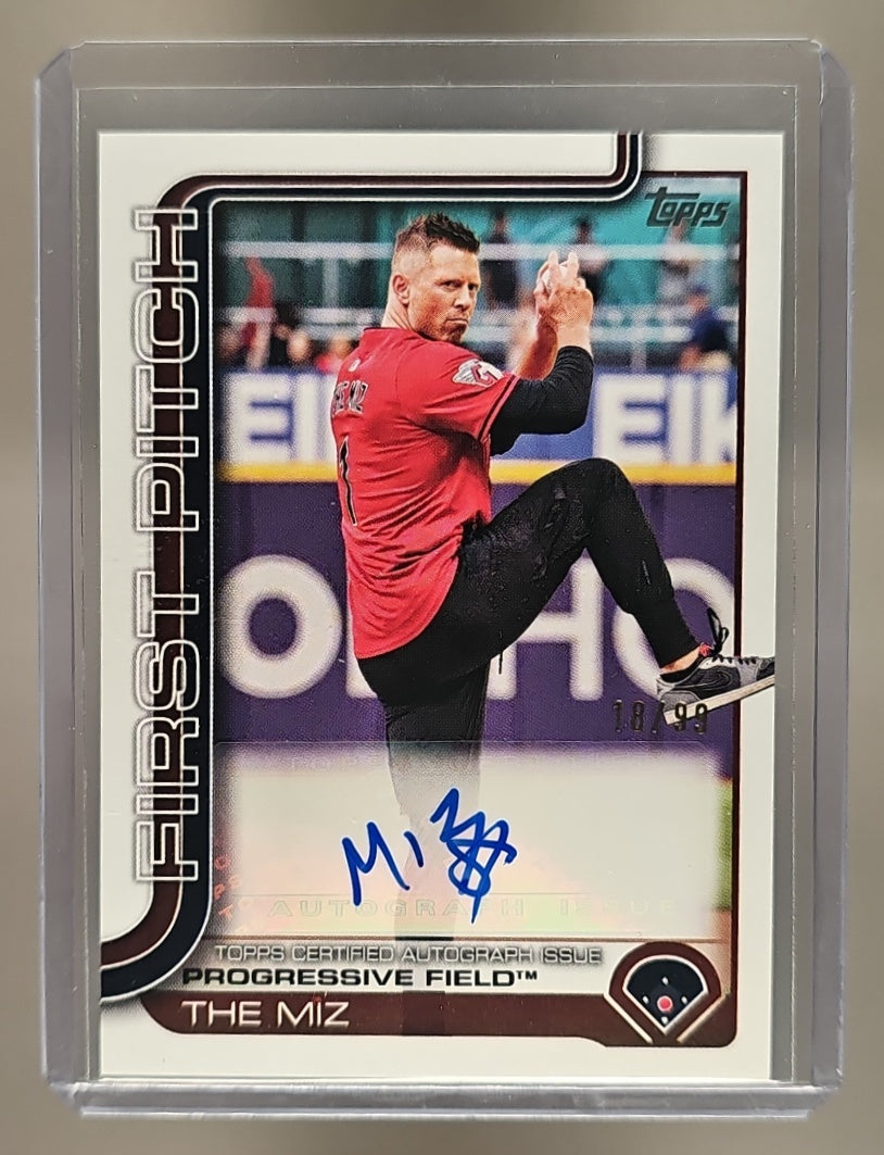 2025 Topps The Miz #FPA-MIZ 2024 First Pitch Auto Series 2 18/99 Guardians image 0