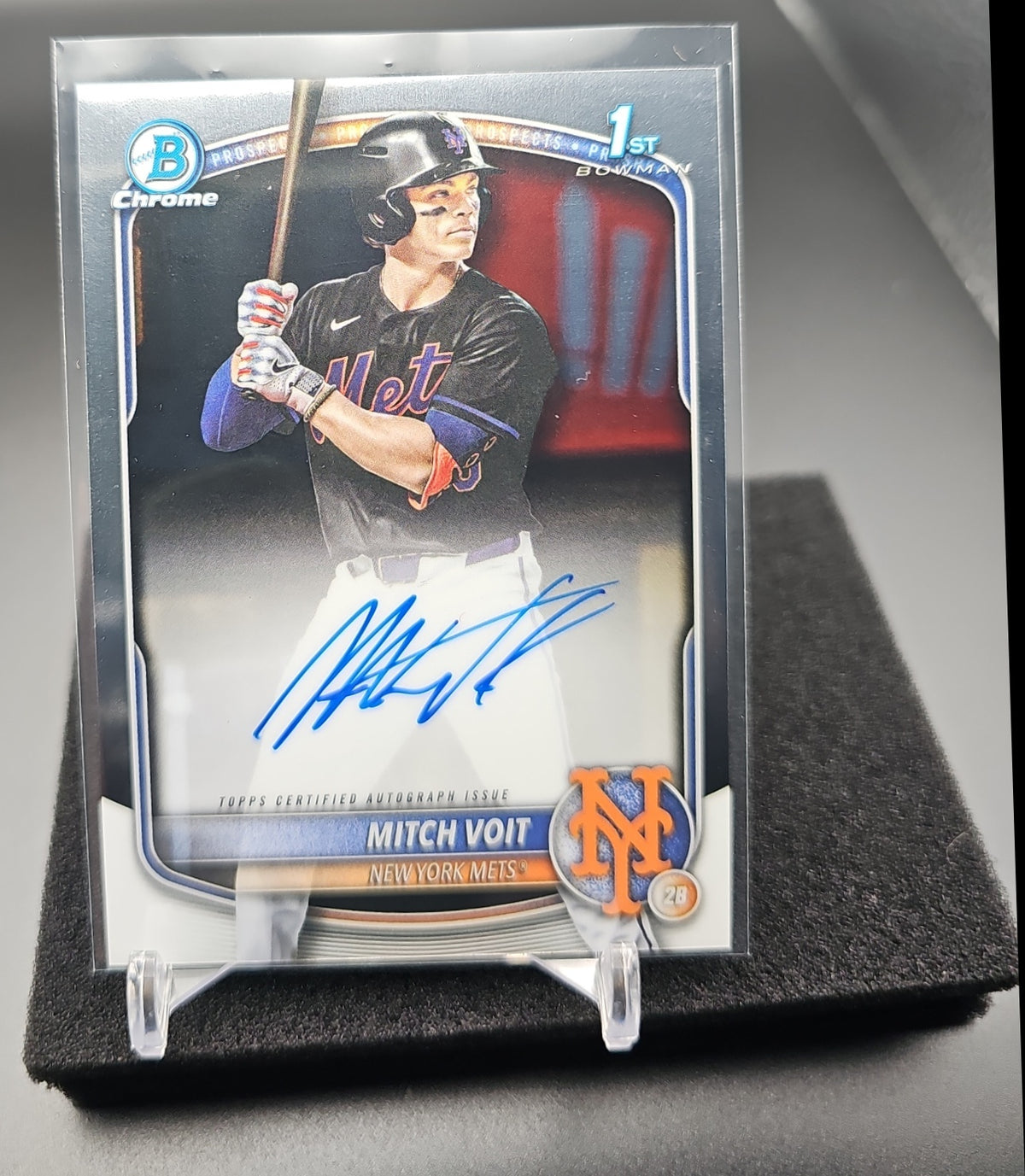 2025 Bowman Draft Mitch Voit #CPA-MV Chrome Auto 1st Prospect Mets image 0