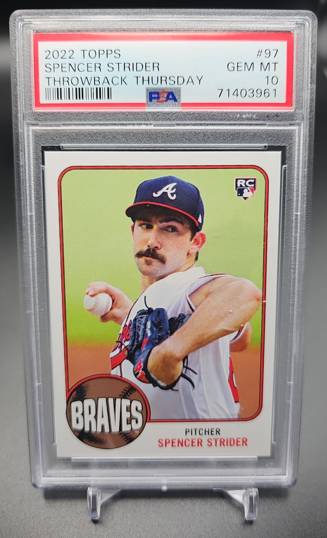 2022 Topps Throwback Thursday Spencer Strider #97 RC Braves PSA 10 PSA 10.0 image 0