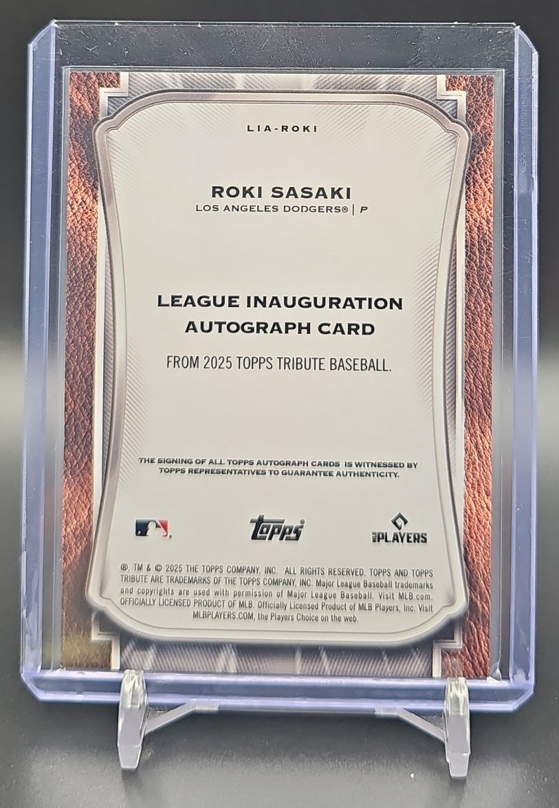 2025 Topps Tribute Roki Sasaki #LIA-ROKI League Inauguration Auto Gold /75 RC nan nan image 1