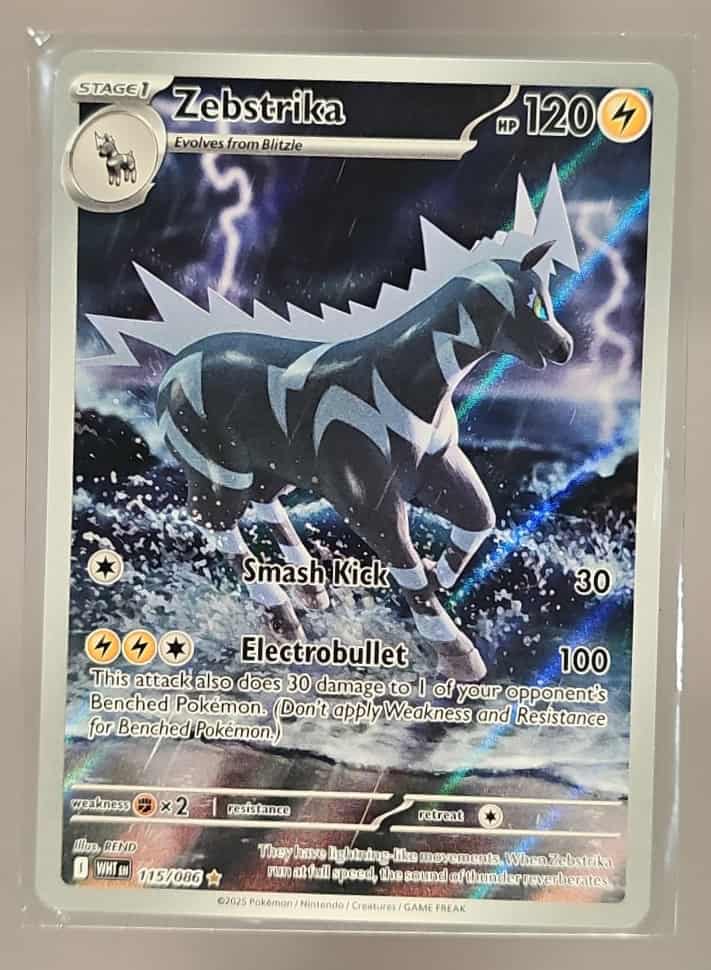 2025 Pokemon White Flare Zebstrika #115/086 Illustration Rare image 0