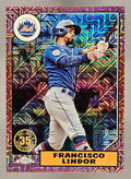 2022 Topps Francisco Lindor #T87C-26 1987 Baseball 35th Anniversary Chrome Series One Red /5 image 0