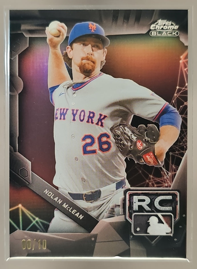 2026 Topps Chrome Black Nolan McLean #65 Rookie Design Variation Black Refractor /10 RC image 0