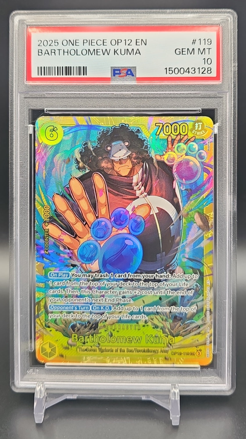 2025 One Piece Legacy of the Master Bartholomew Kuma #OP12-119 Secret Rare PSA 10 PSA 10.0 image 0