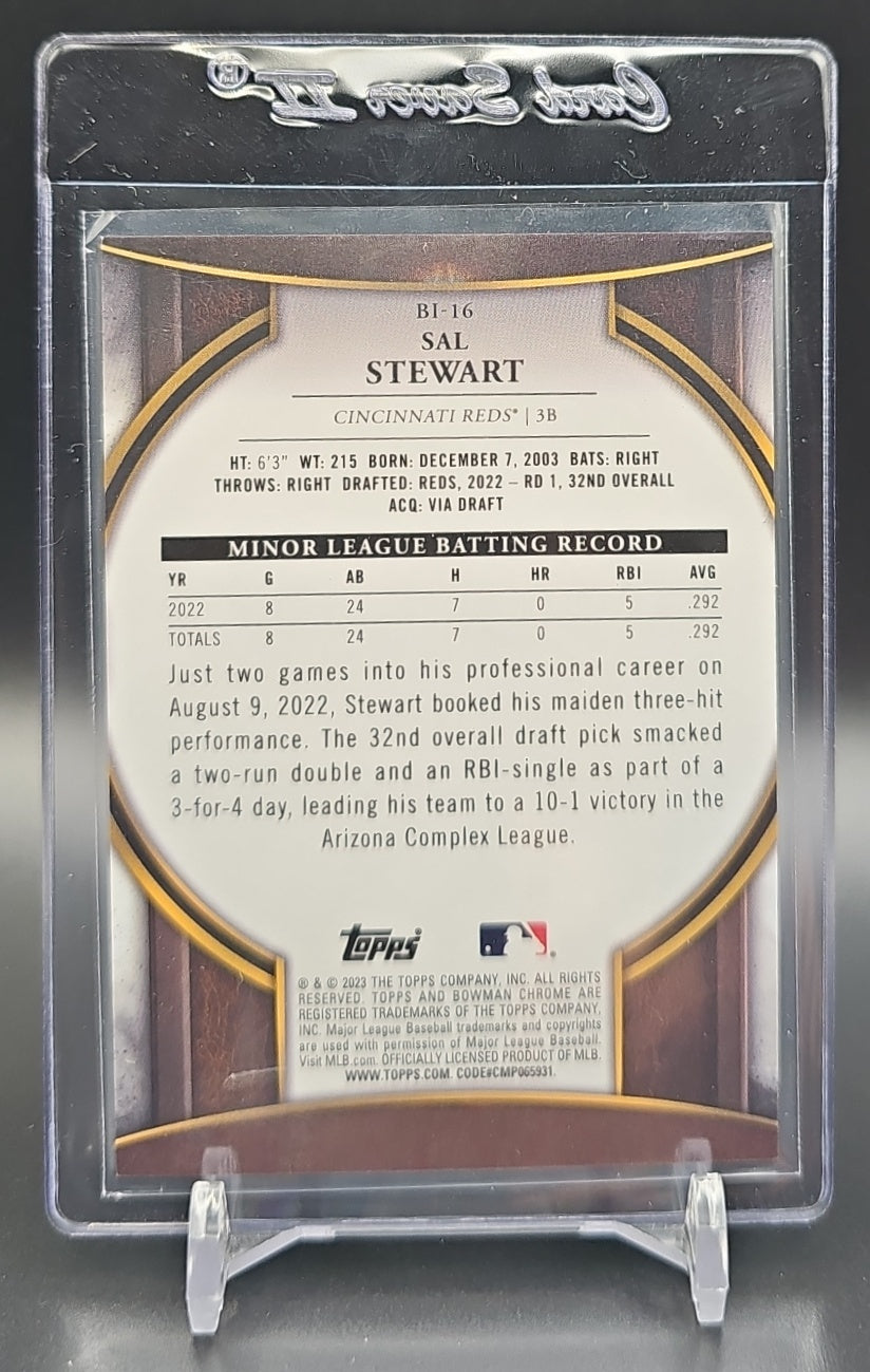 2023 Bowman Chrome Sal Stewart #BI-16 Invicta Reds nan nan image 1