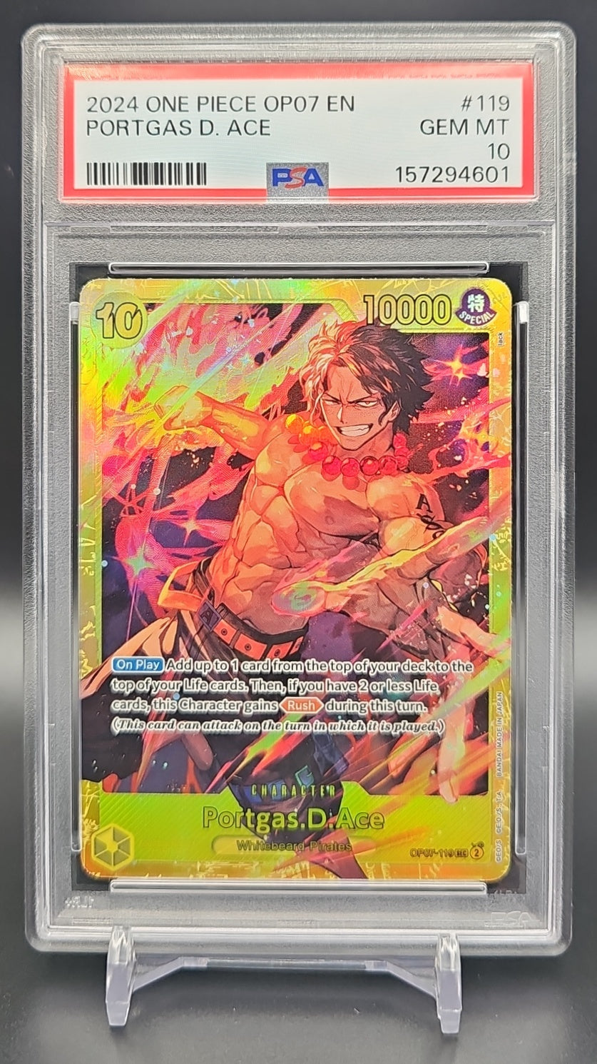 2024 One Piece 500 Years in the Future Portgas.D.Ace #OP07-119 Secret Rare PSA 10 PSA 10.0 image 0
