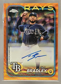 2024 Topps Chrome Update Taj Bradley #AC-TBY Auto Orange Wave Refractor /25 Rays image 0
