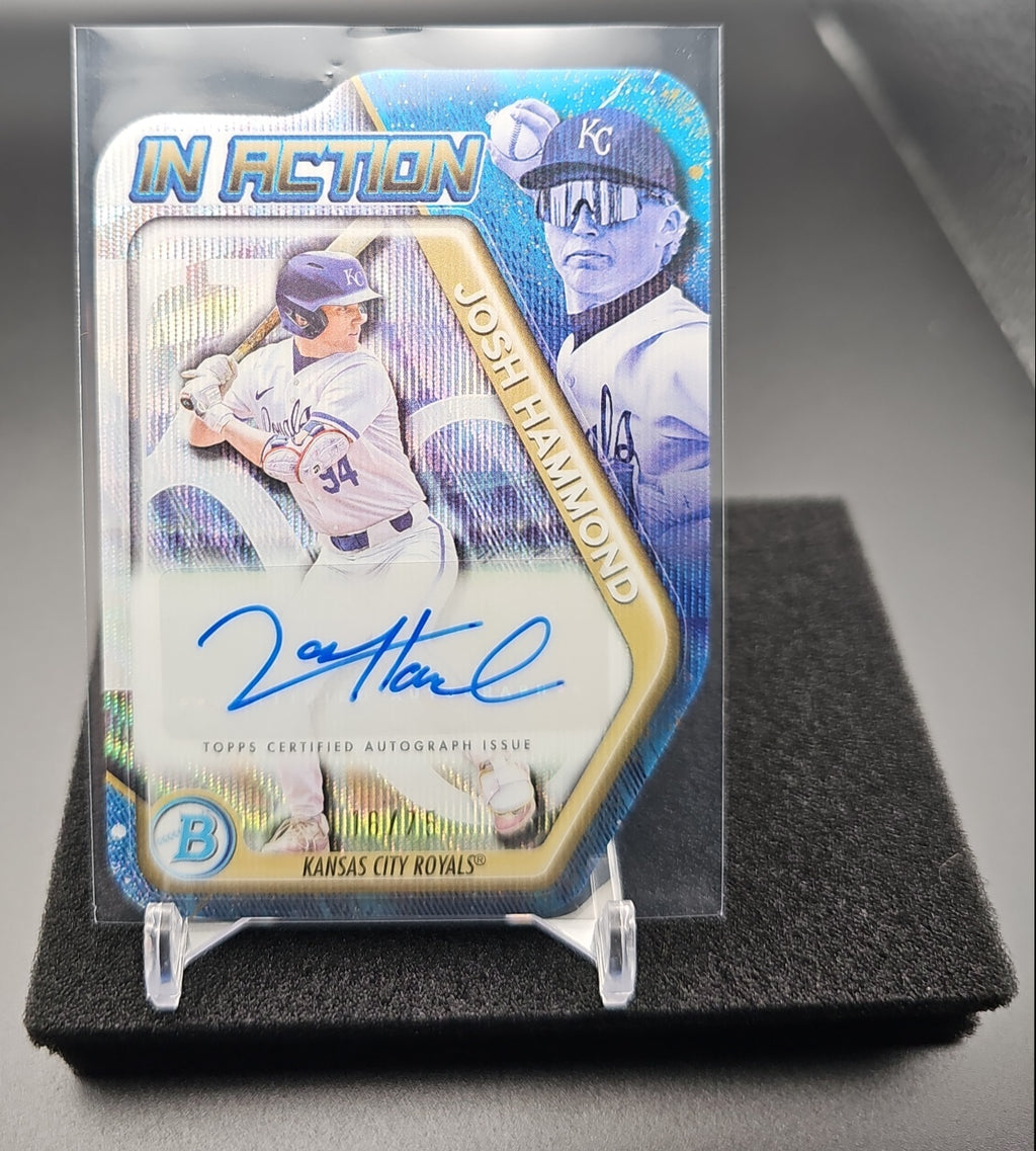 2025 Bowman Draft Josh Hammond #BIA-JH In Action Auto Wave Refractor /75 Royals image 0