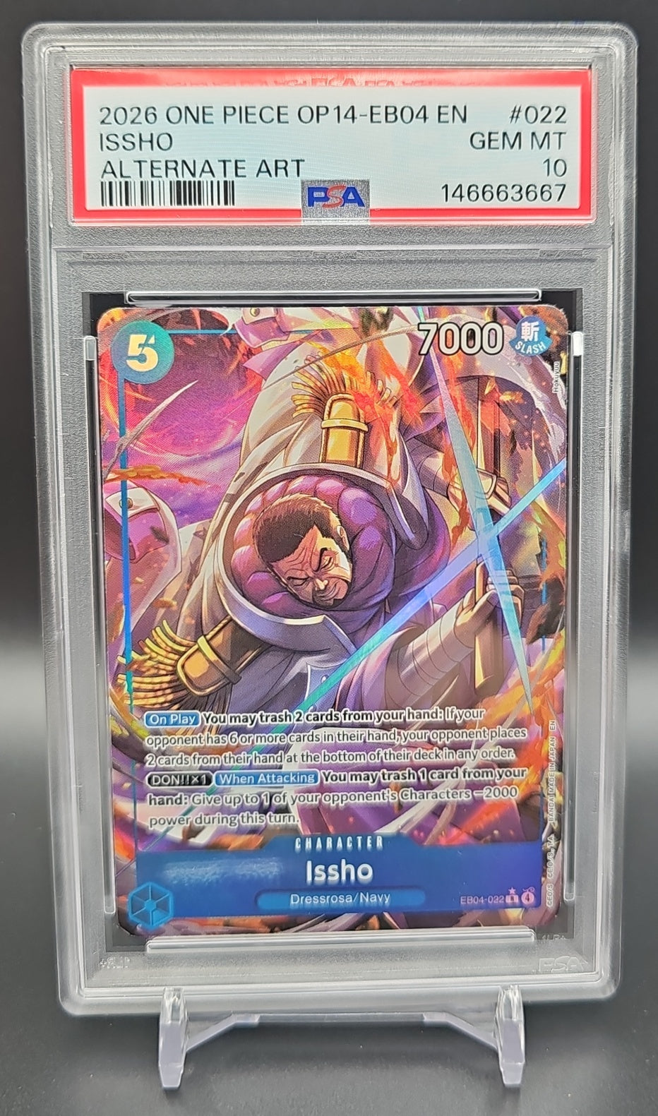 2026 One Piece OP14-EB04 EN ISSHO Alt Art PSA 10 PSA 10.0 image 0