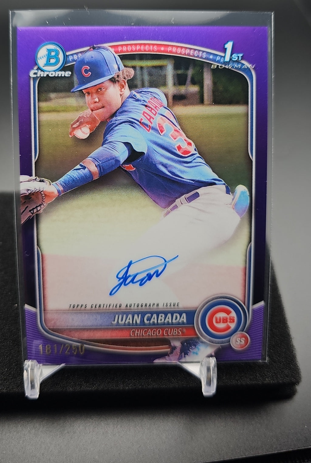 2025 Bowman Chrome Juan Cabada #CPA-JC Auto Purple Refractor /250 1st Prospect image 0
