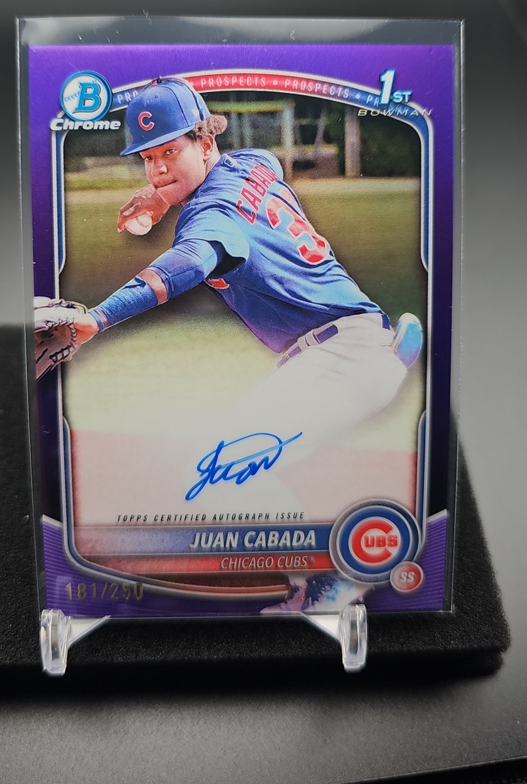 2025 Bowman Chrome Juan Cabada #CPA-JC Auto Purple Refractor /250 1st Prospect image 0