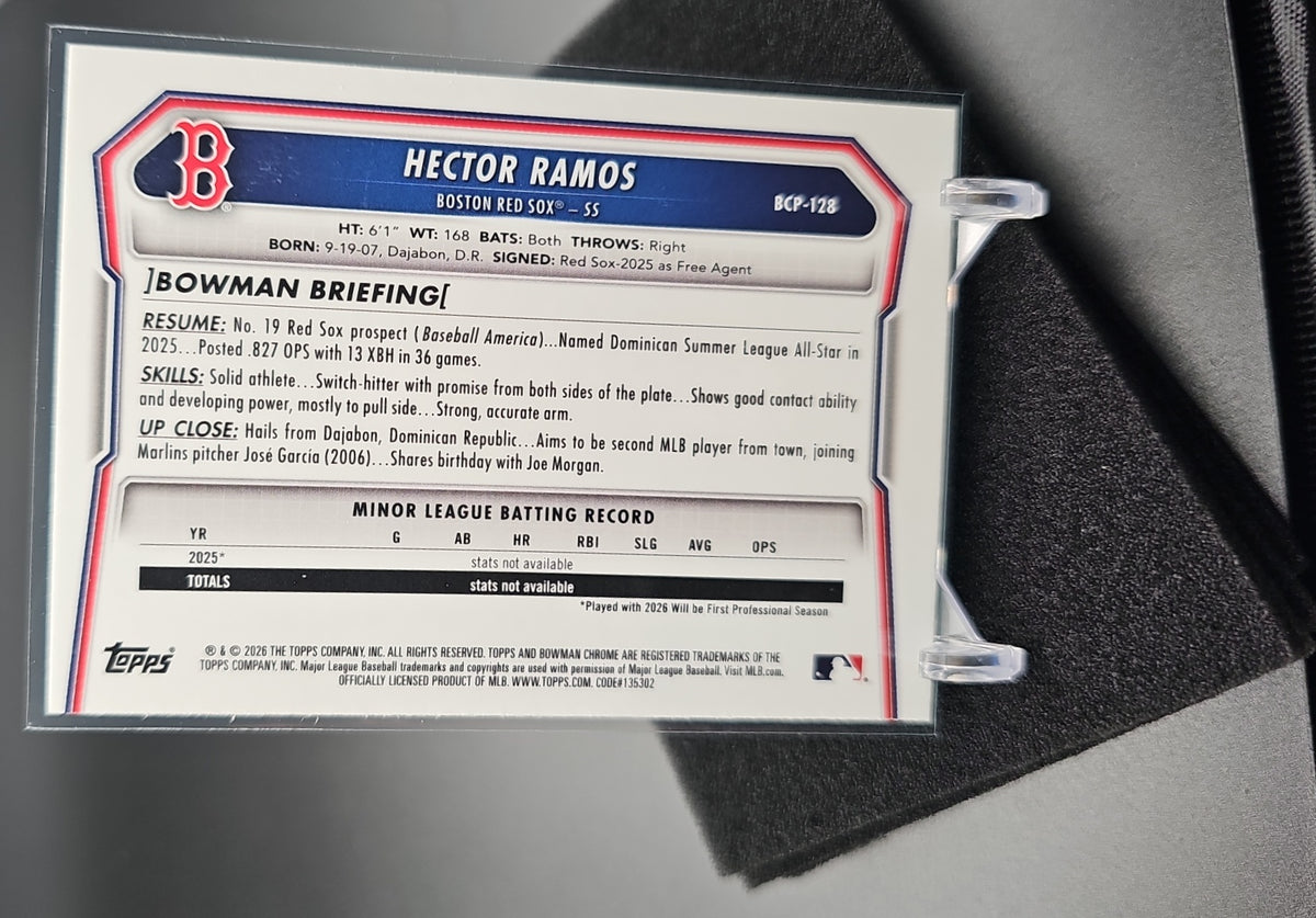 2026 Bowman Hector Ramos #BCP-128 Chrome League Logofractor 1st Prospect Red Sox image 1
