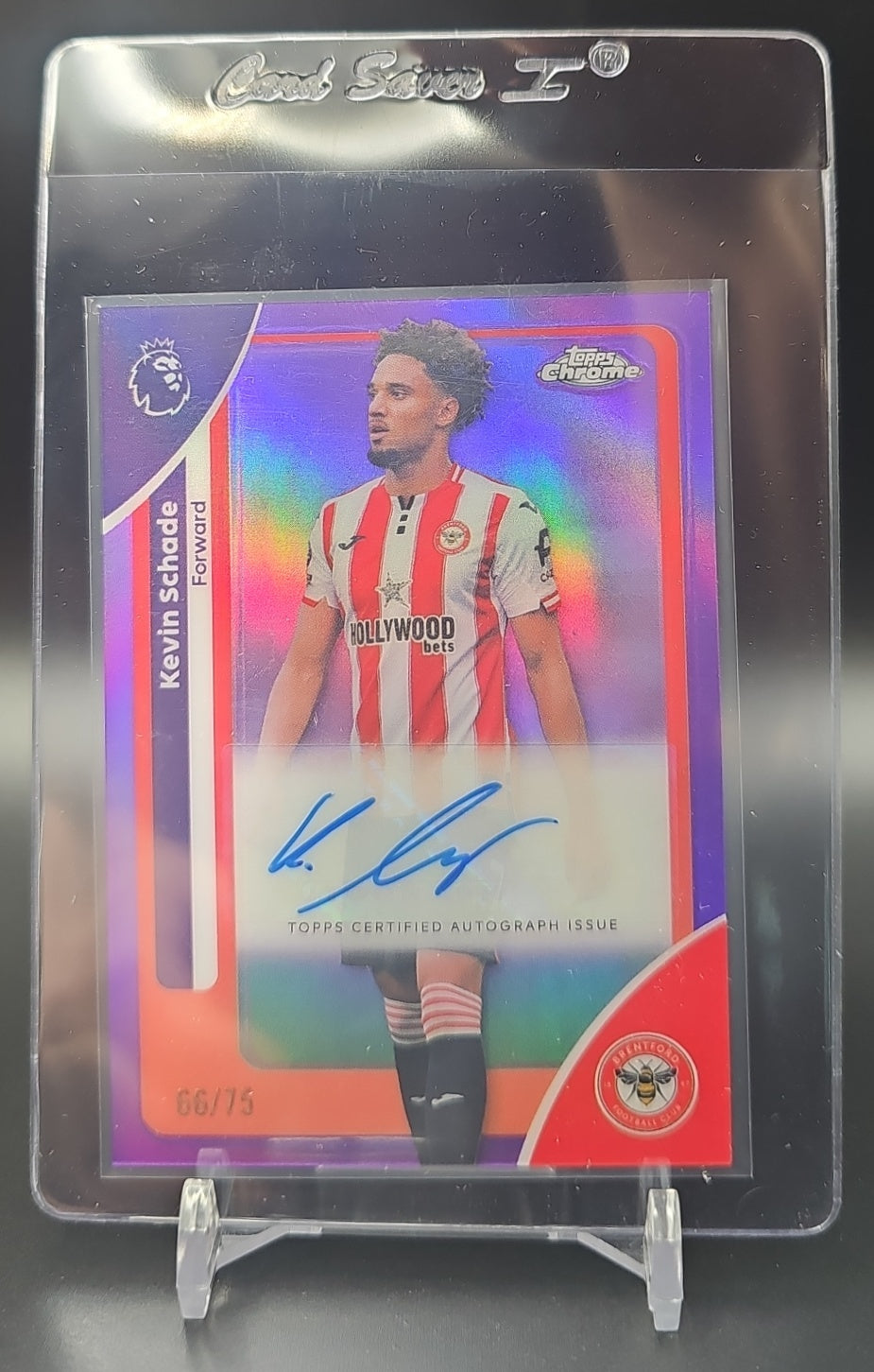 2026 Topps Chrome Premier League Kevin Schade #CA-KS Auto Purple Refractor /75 image 0