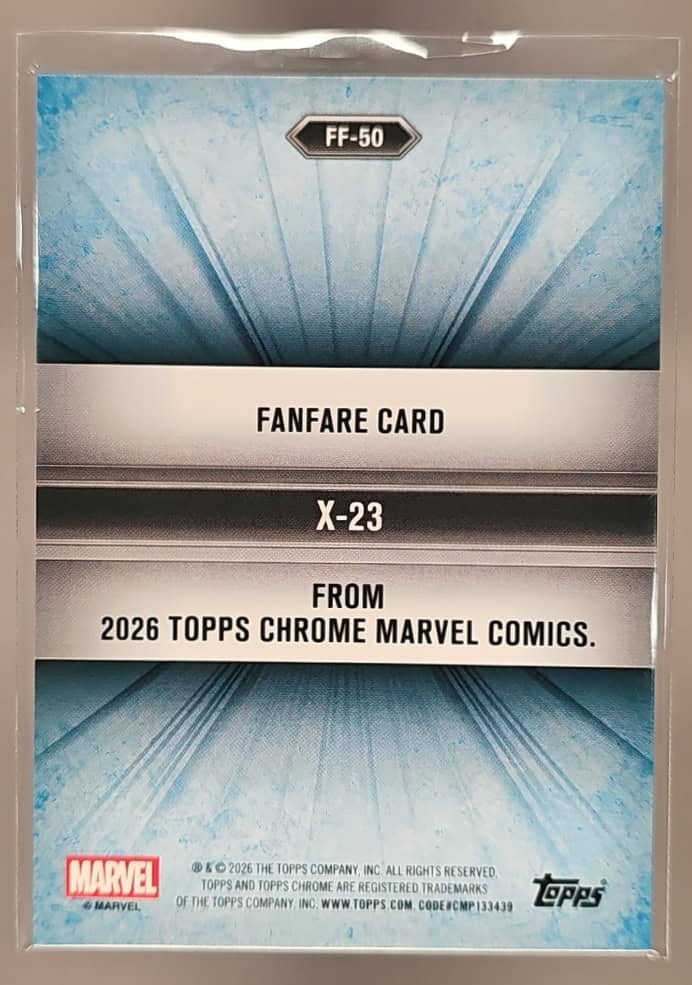2026 Topps Chrome Marvel Comics X-23 #FF-50 Fanfare Green Speckle Refractor /99 image 1