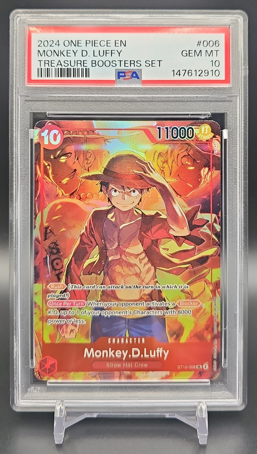 2023 One Piece The Three Captains ST10 Monkey.D.Luffy #ST10-006 Super Rare PSA 10 PSA 10.0 image 0