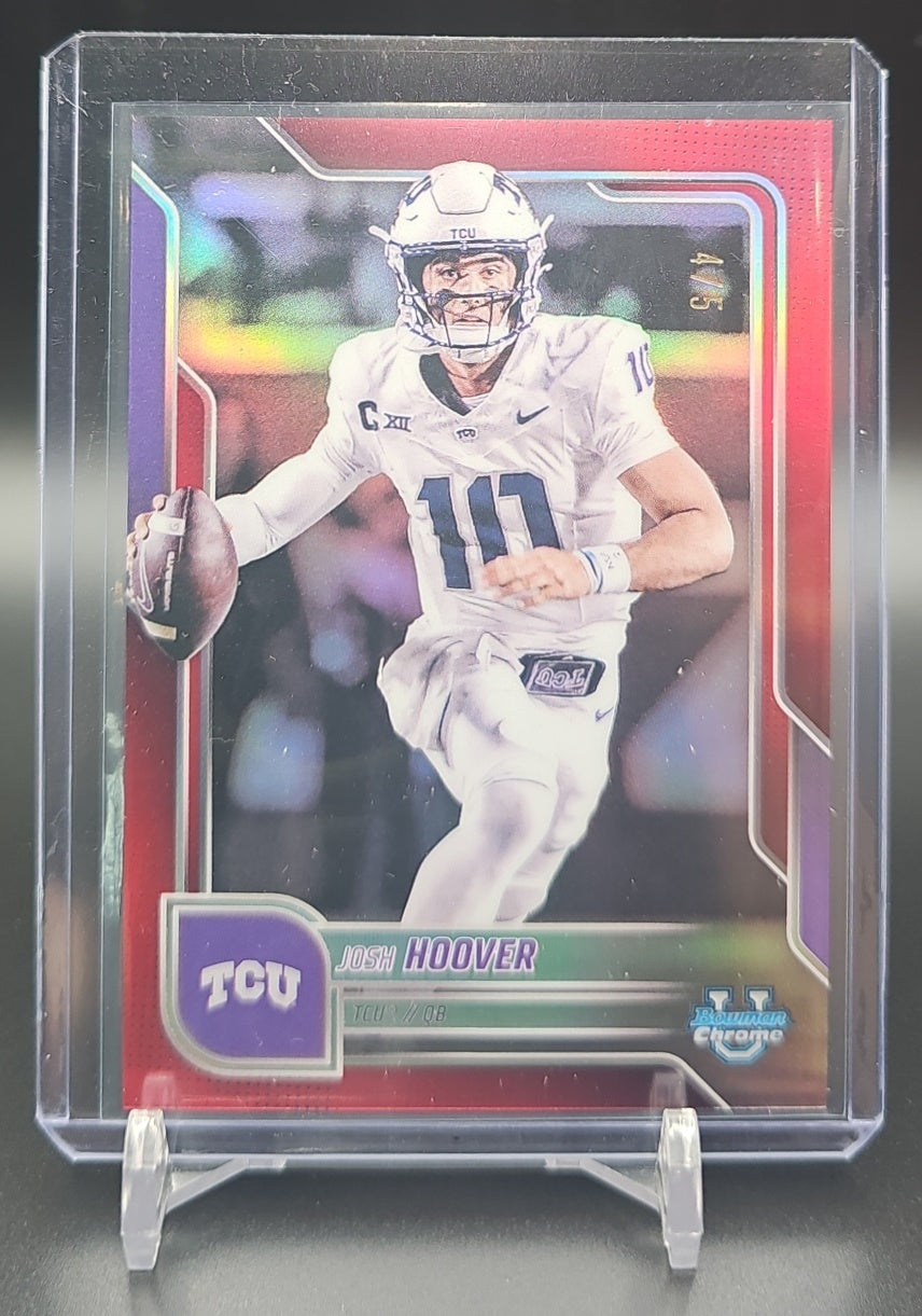 2025 Bowman Chrome University Josh Hoover #144 Prospects Red Refractor /5 image 0