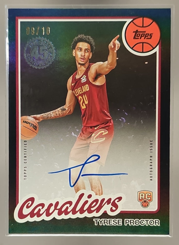 2025 Topps Tyrese Proctor #80B2R-TP 1980-81 Rookie Auto Black Rainbow /10 RC image 0