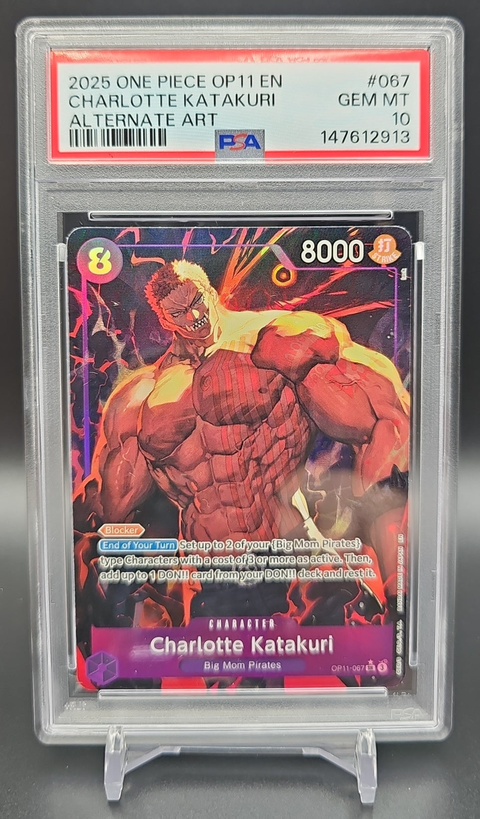 2025 One Piece A Fist of Divine Speed Charlotte Katakuri #OP11-067 Super Rare Alternative Art PSA 10 PSA 10.0 image 0