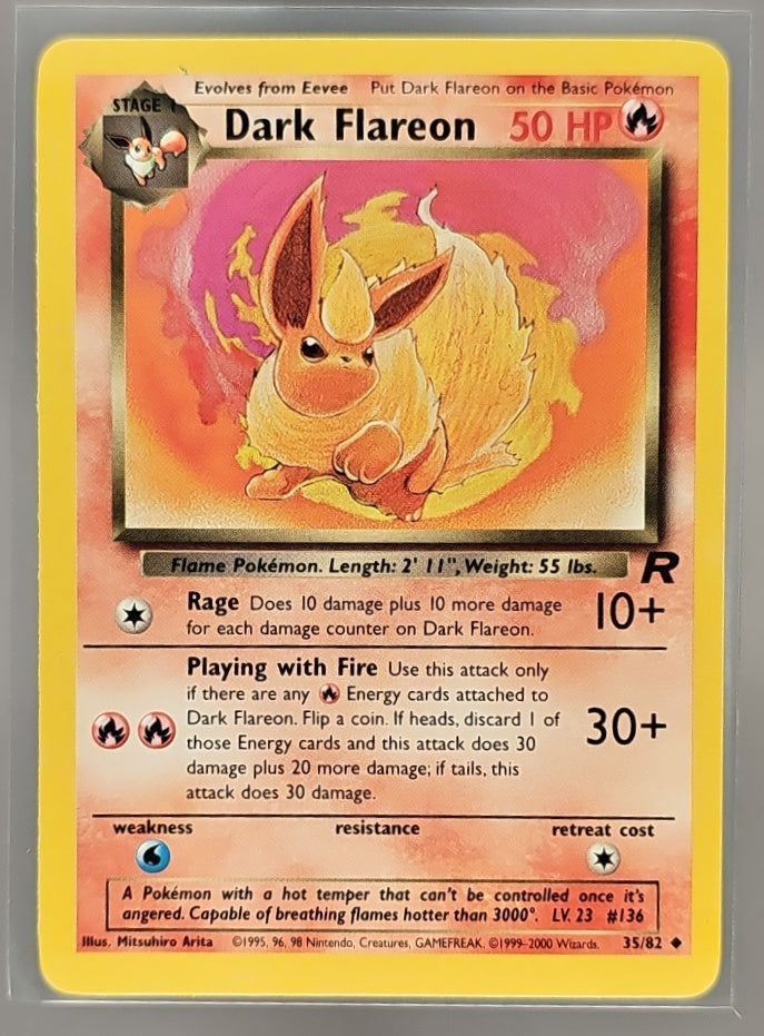 2000 Pokemon Team Rocket Dark Flareon #35/82 image 0