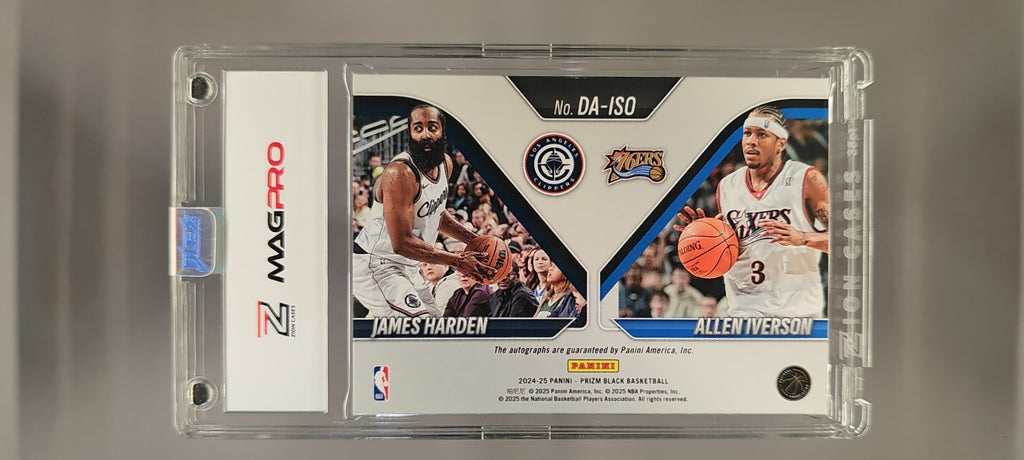 2024-25 Panini Prizm Black James Harden Allen Iverson #DA-ISO Dual Auto image 1