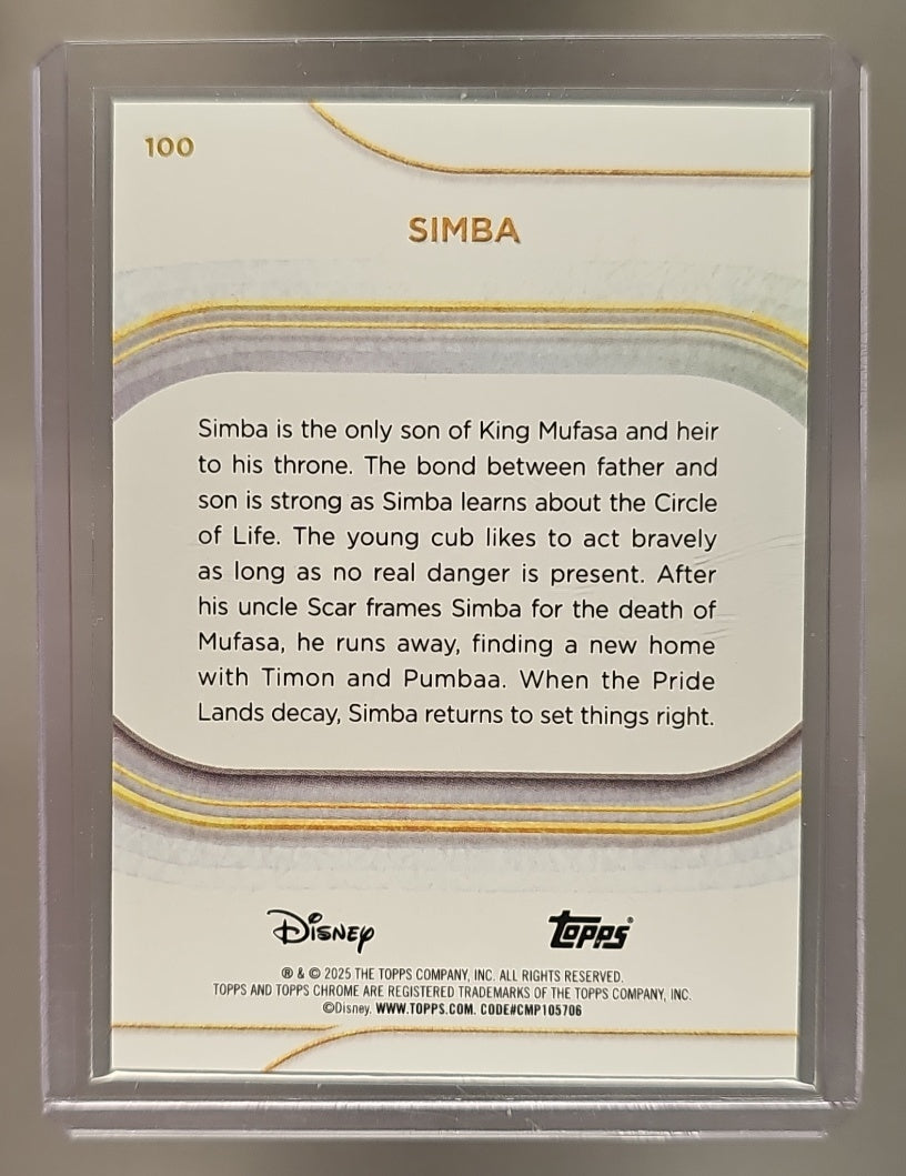 2025 Topps Chrome Disney Simba #100 Orange Refractor 18/25 image 1