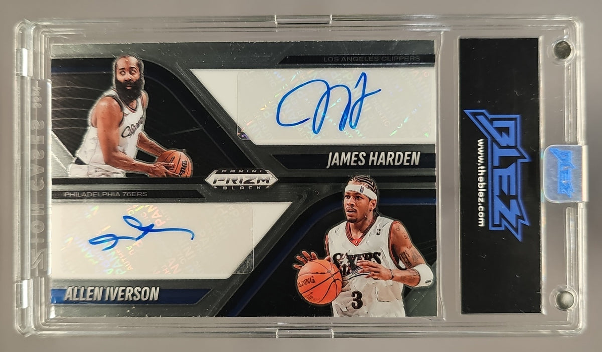 2024-25 Panini Prizm Black James Harden Allen Iverson #DA-ISO Dual Auto image 0
