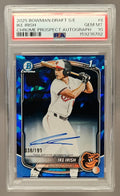 2025 Bowman Draft Sapphire Ike Irish #CPA-II Chrome Auto /199 1st Prospect PSA 10 image 0