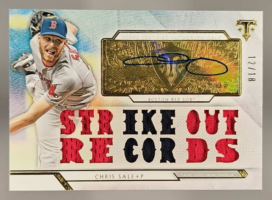 2018 Topps Triple Threads Chris Sale #TTAR-CSA4 Auto Relics 12/18 Red Sox image 0