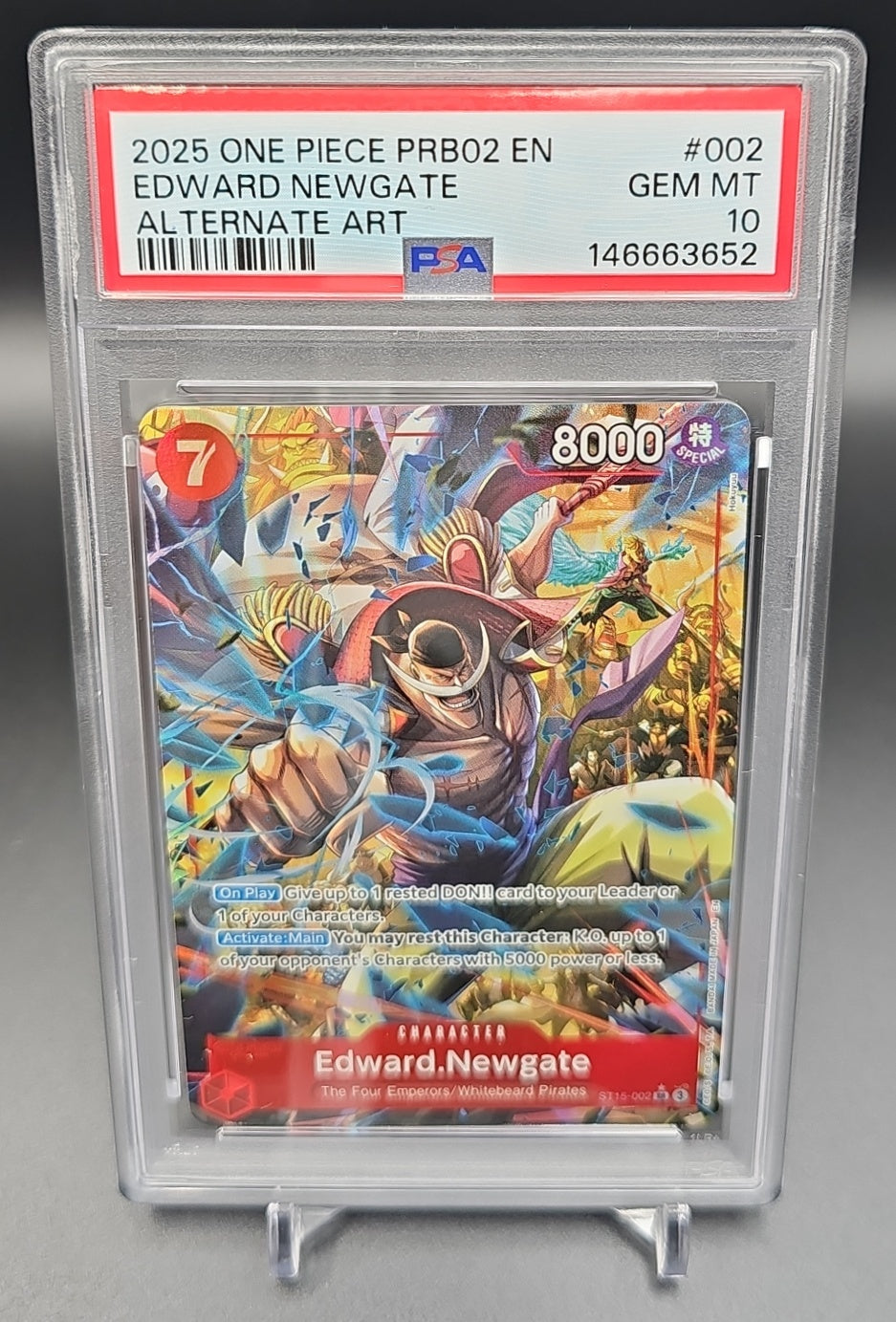 2025 One Piece PRB02 Edward Newgate #ST15-002 Alternate Art PSA 10 PSA 10.0 image 0