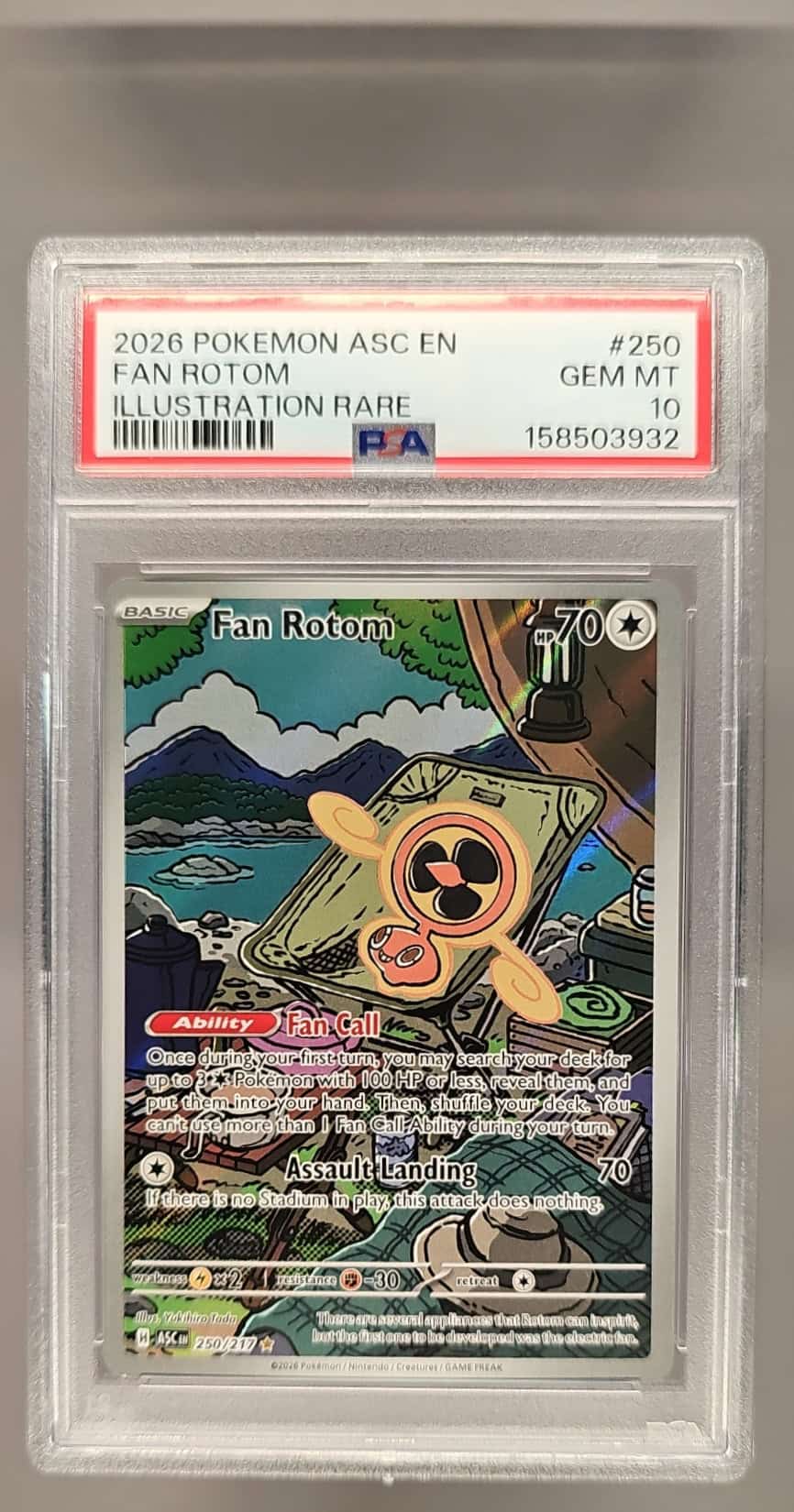 2026 Pokemon Ascended Heroes Fan Rotom #250/217 Illustration Rare PSA 10 image 0