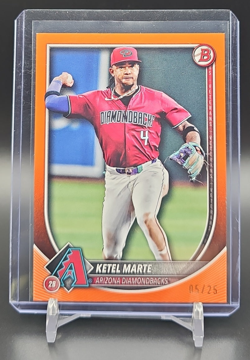 2025 Bowman Ketel Marte #76 Orange Border 5/25 Diamondbacks nan nan image 0