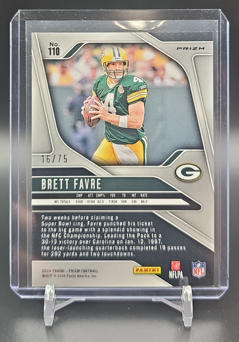 2024 Panini Prizm Brett Favre #110 Green Scope 16/75 Packers image 1
