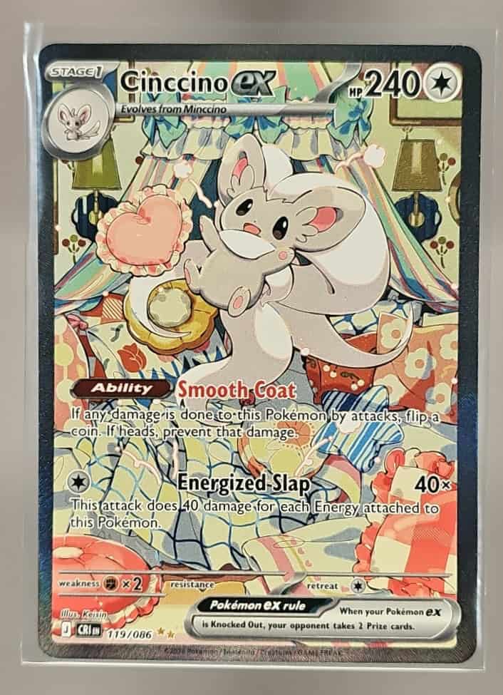 2026 Pokemon Mega Evolution Chaos Rising Cinccino ex #119/086 Special Illustration Rare image 0