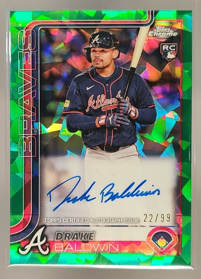 2025 Topps Chrome Update Sapphire Drake Baldwin #USA-DB Auto Green Refractor /99 RC image 0