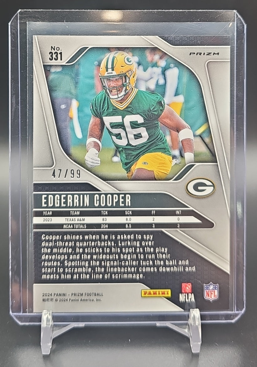2024 Panini Prizm Edgerrin Cooper #331 Blue Ice 47/99 RC Packers image 1