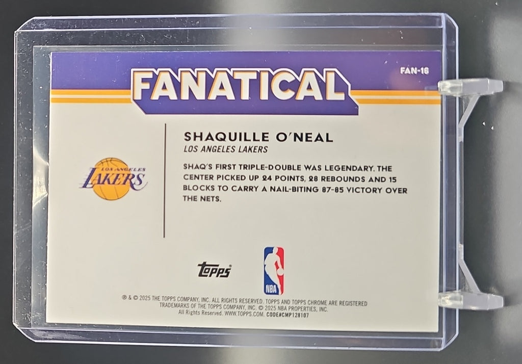 2025-26 Topps Chrome Shaquille O'Neal #FAN-16 Fanatical SSP Lakers nan nan image 1