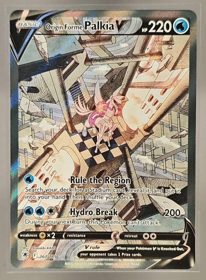 2022 Pokemon Sword & Shield Astral Radiance Origin Forme Palkia V #167/189 Ultra Rare image 0