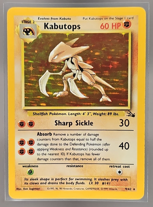 1999 Pokemon Fossil Kabutops #9/62 image 0