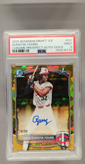 2025 Bowman Draft Sapphire Quentin Young #CPA-QY Chrome Auto Gold Refractor /50 1st Prospect PSA 9 image 0