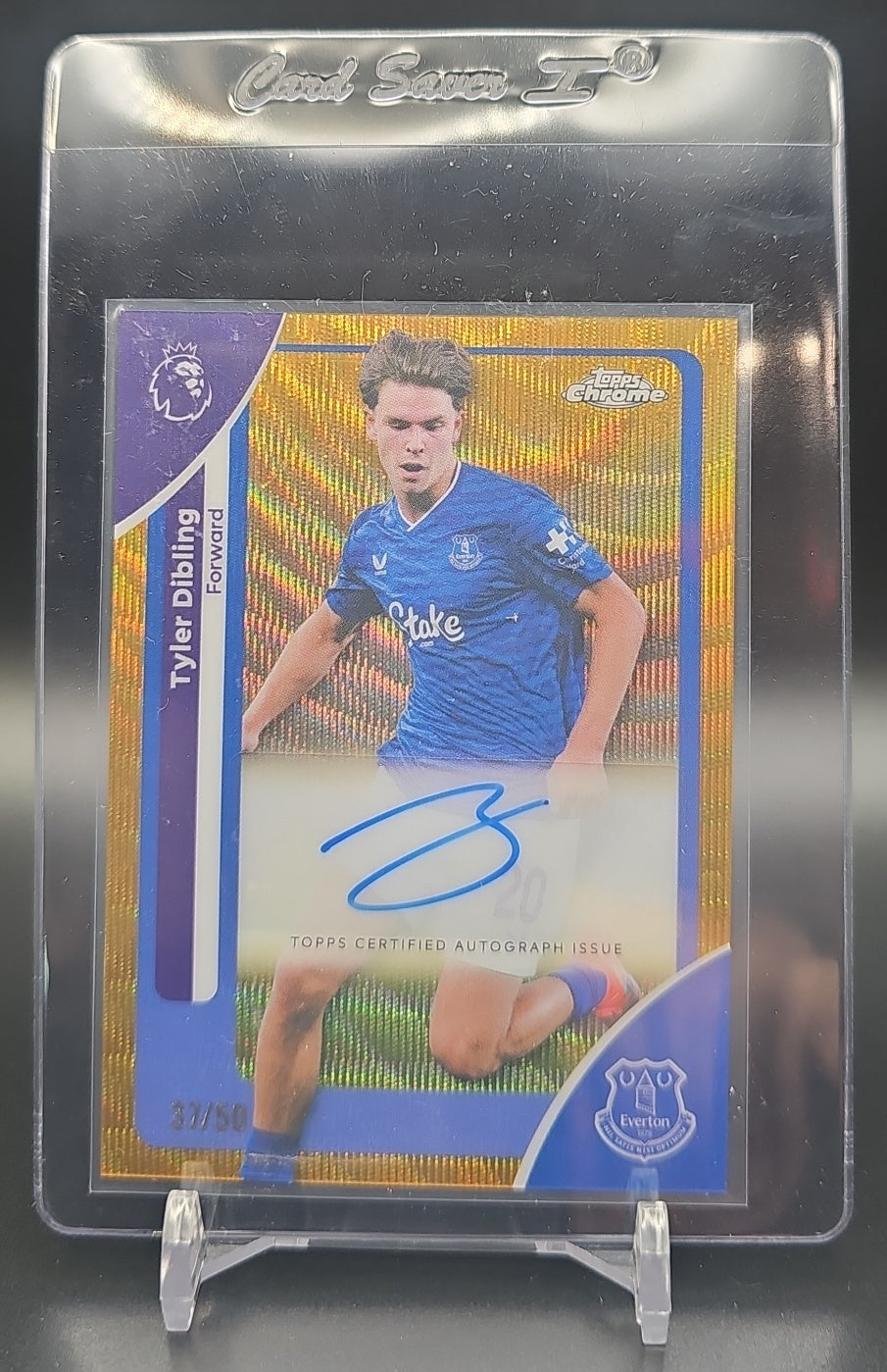 2026 Topps Chrome Premier League Tyler Dibling #CA-TD Auto Gold Wave Refractor /50 image 0