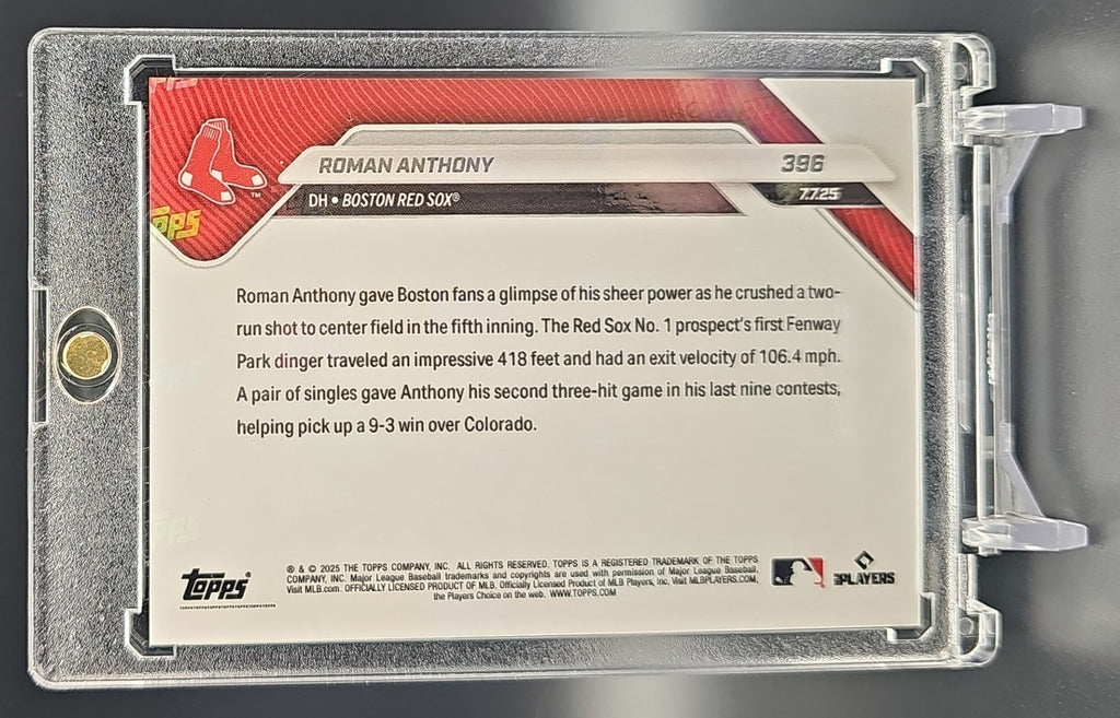 2025 Topps Now Roman Anthony #396 Red Sox Orange /25 nan nan image 1