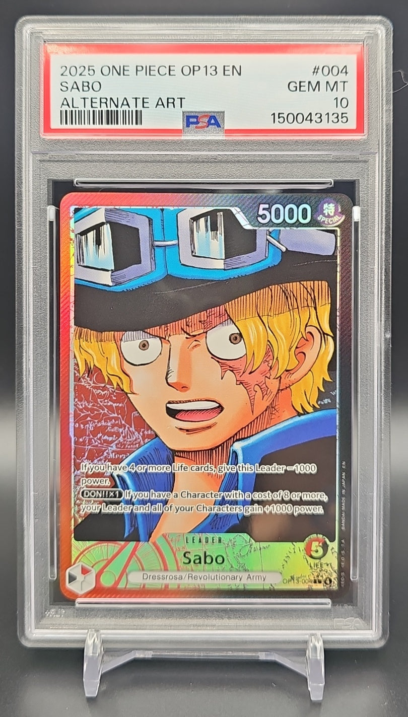 2025 One Piece Carrying On His Will Sabo #OP13-004 Leader PSA 10 PSA 10.0 image 0