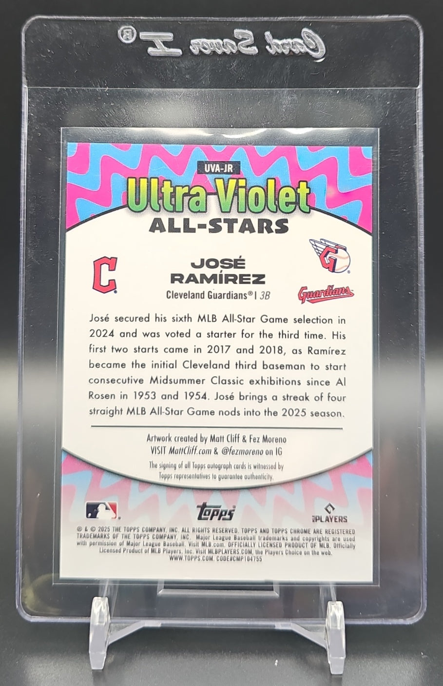 2025 Topps Chrome Jose Ramirez #UVA-JR Ultraviolet All-Stars Auto Orange Refractor /25 nan nan image 1