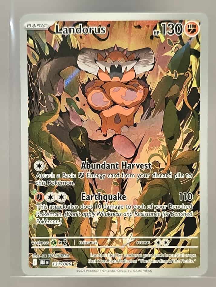 2025 Pokemon Black Bolt Landorus #131/086 Illustration Rare image 0