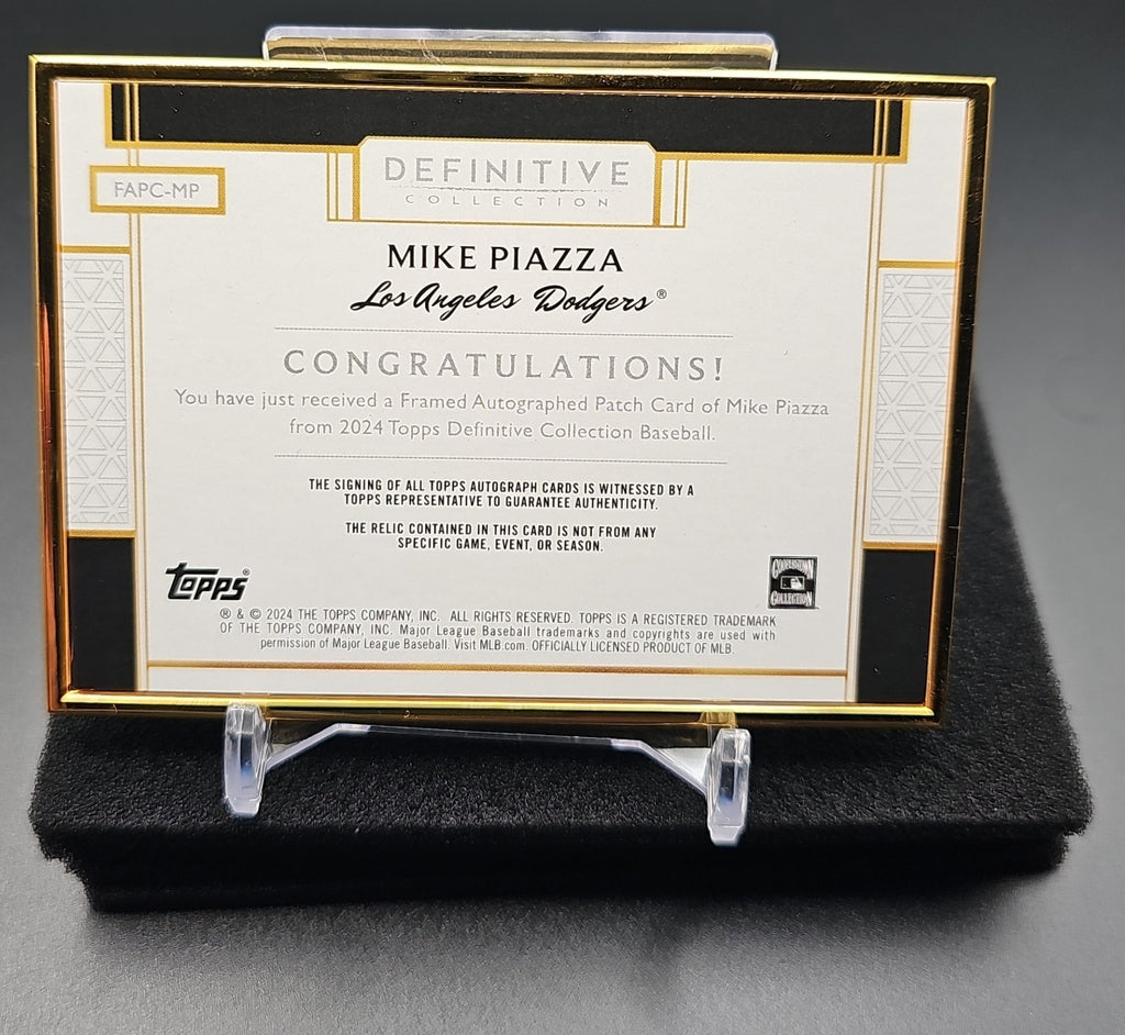 2024 Topps Definitive Collection Mike Piazza #FAPC-MP Framed Auto Patch /30 image 1